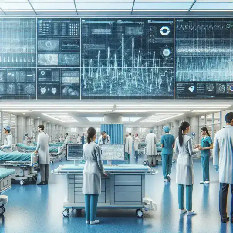 "Hospital staff at a Madrid hospital testing advanced algorithms for early Alzheimer diagnosis in a research lab setting."