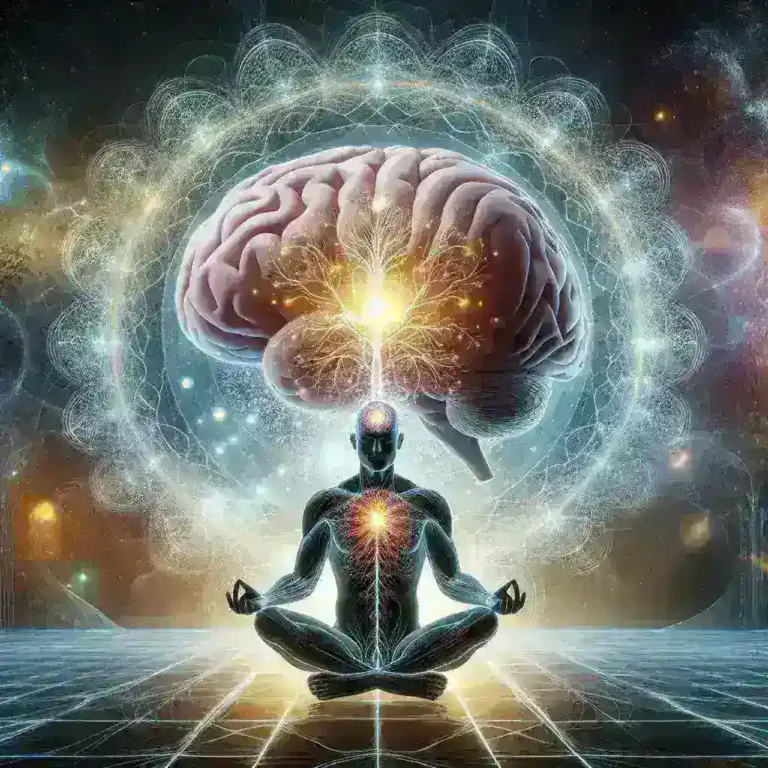 "Imagen ilustrativa de una persona meditando en un entorno sereno, simbolizando el poder del pensamiento en el proceso de curación mental y emocional, en el artículo 'Análisis del concepto de curarse con el pensamiento'."