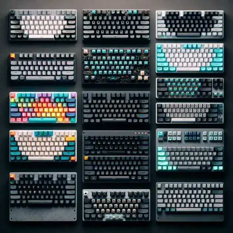 "Teclado mecánico personalizable con retroiluminación LED, mostrando teclas intercambiables y diferentes configuraciones, ideal para entusiastas de la tecnología y juegos en diversos presupuestos."