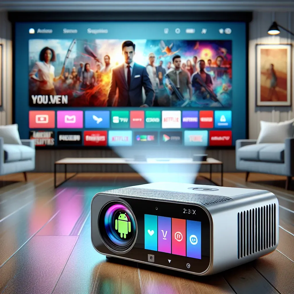 "ViewSonic introduces new portable projector with Android TV features, showcasing advanced technology for home entertainment."